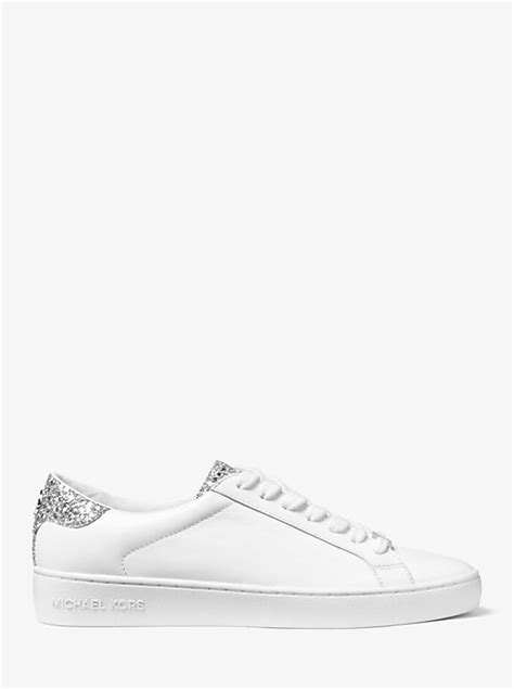 michael kors irving black|Irving Embellished Leather Sneaker .